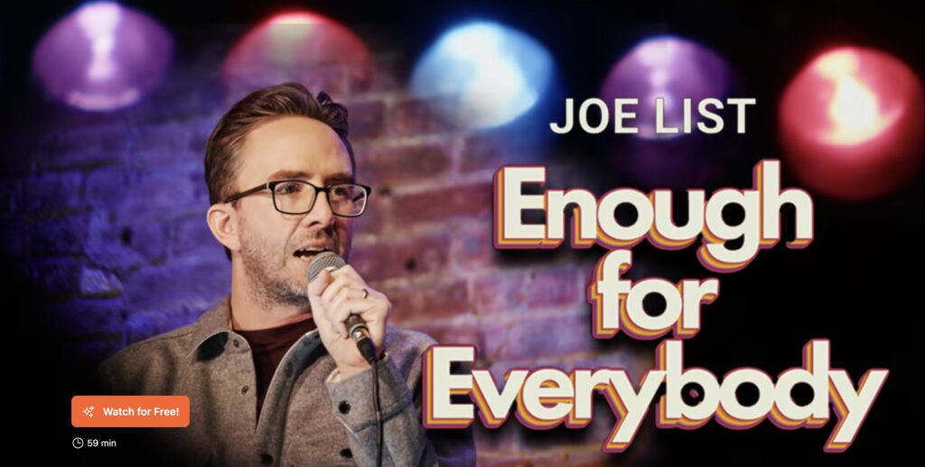 Joe List Has A New Special Enough For Everybody On Punchup Live